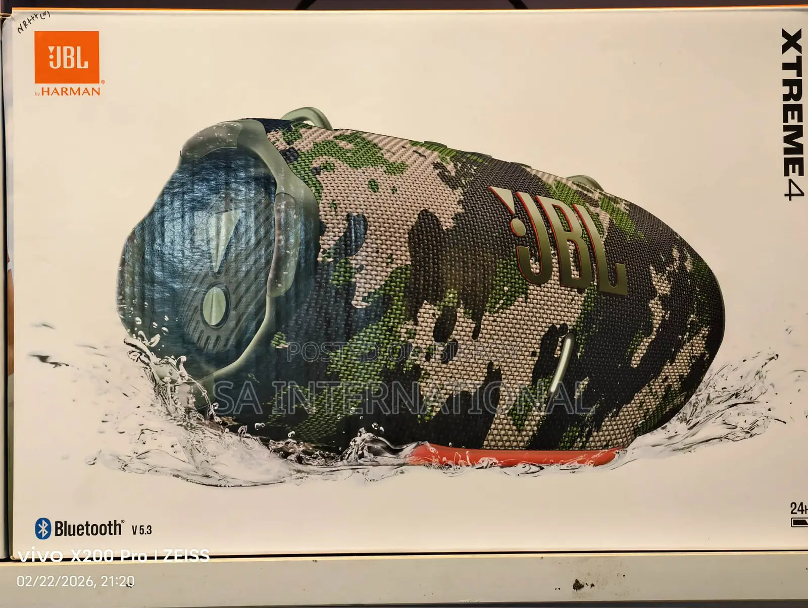 JBL Xtreme 4 পোর্টেবল ওয়াটারপ্রুফ স্পিকার