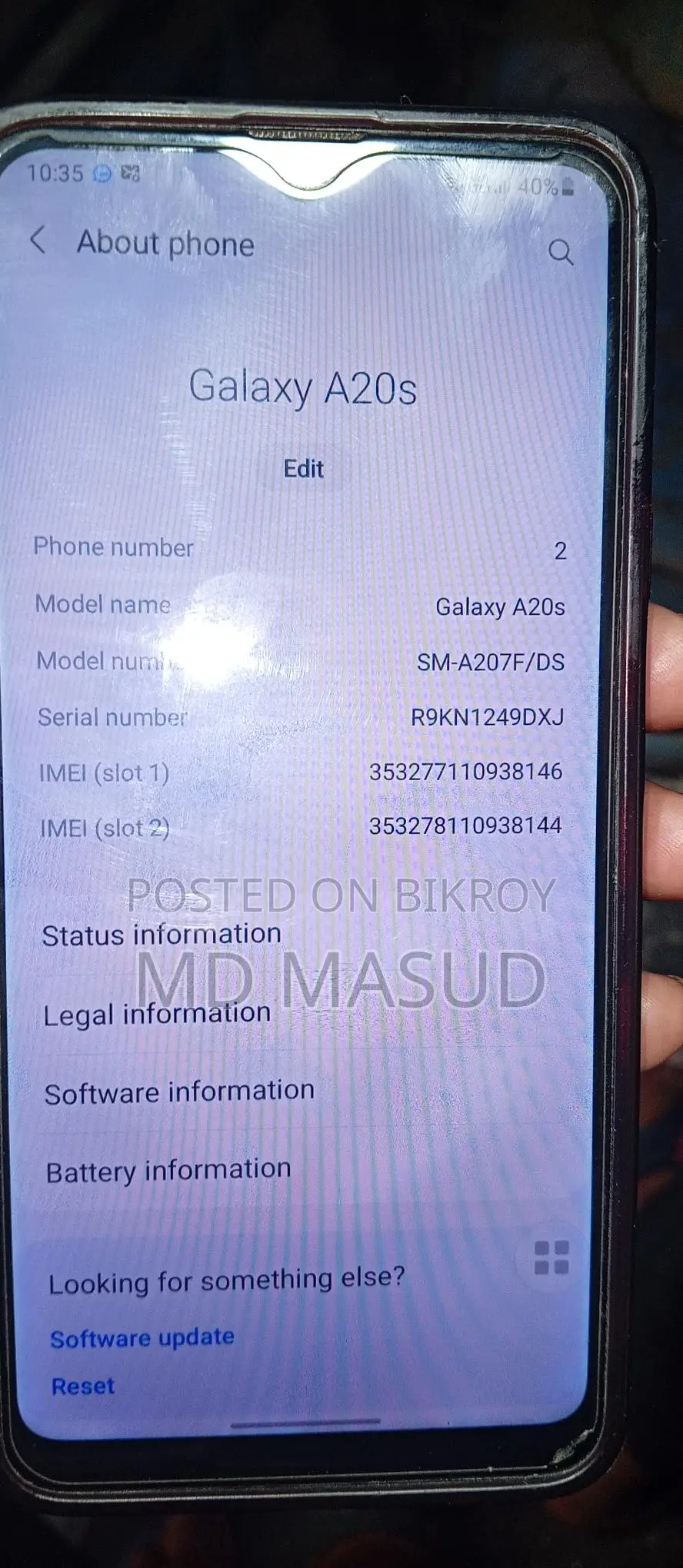 Samsung Galaxy A20s . (Used)