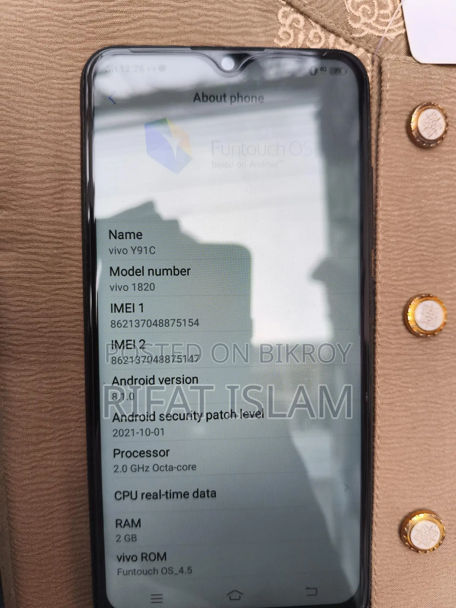 Vivo Y19 c (Used)