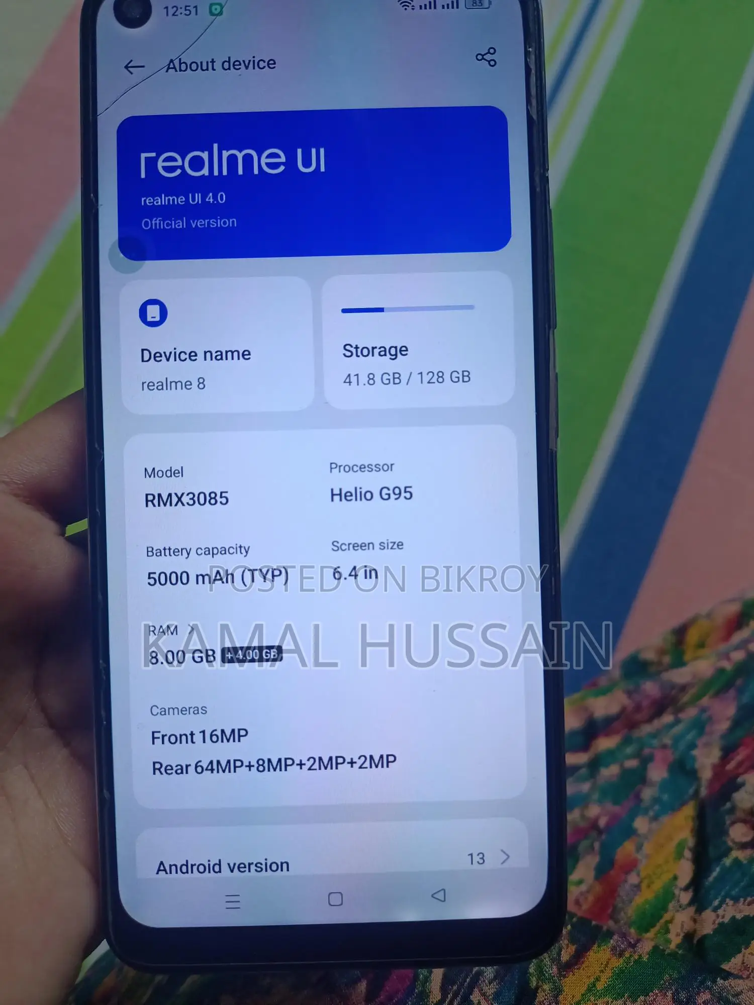 Realme 8 . (Used)