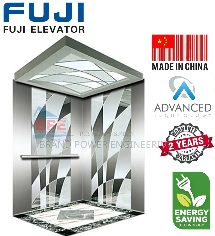 Fuji 9-Stop Passenger Lift | 6-Person Capacity Premium SS Finish & ARD