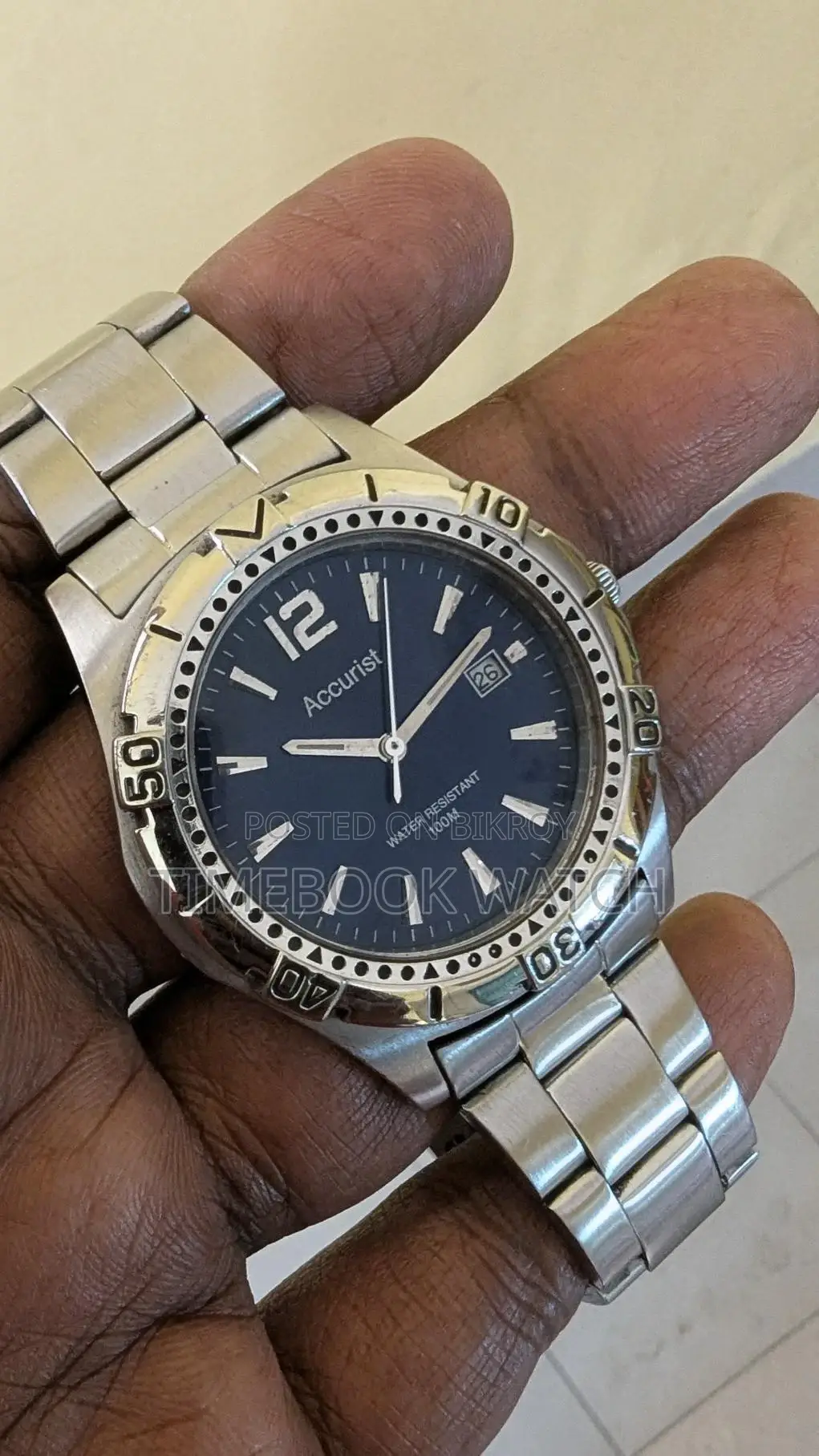 Accurate Steel Watch Blue Dial