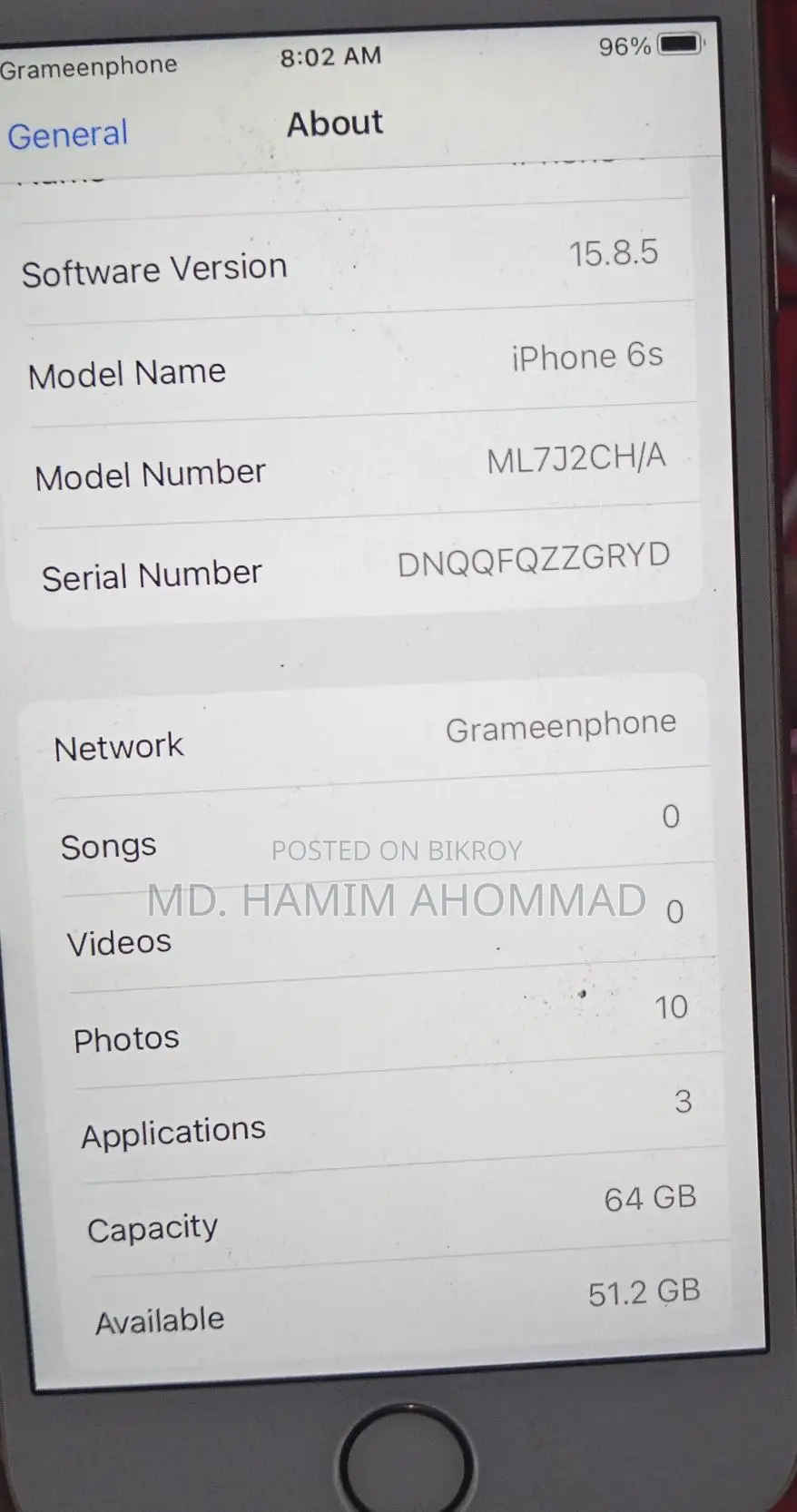 Apple iPhone 6S 64gb (Used)