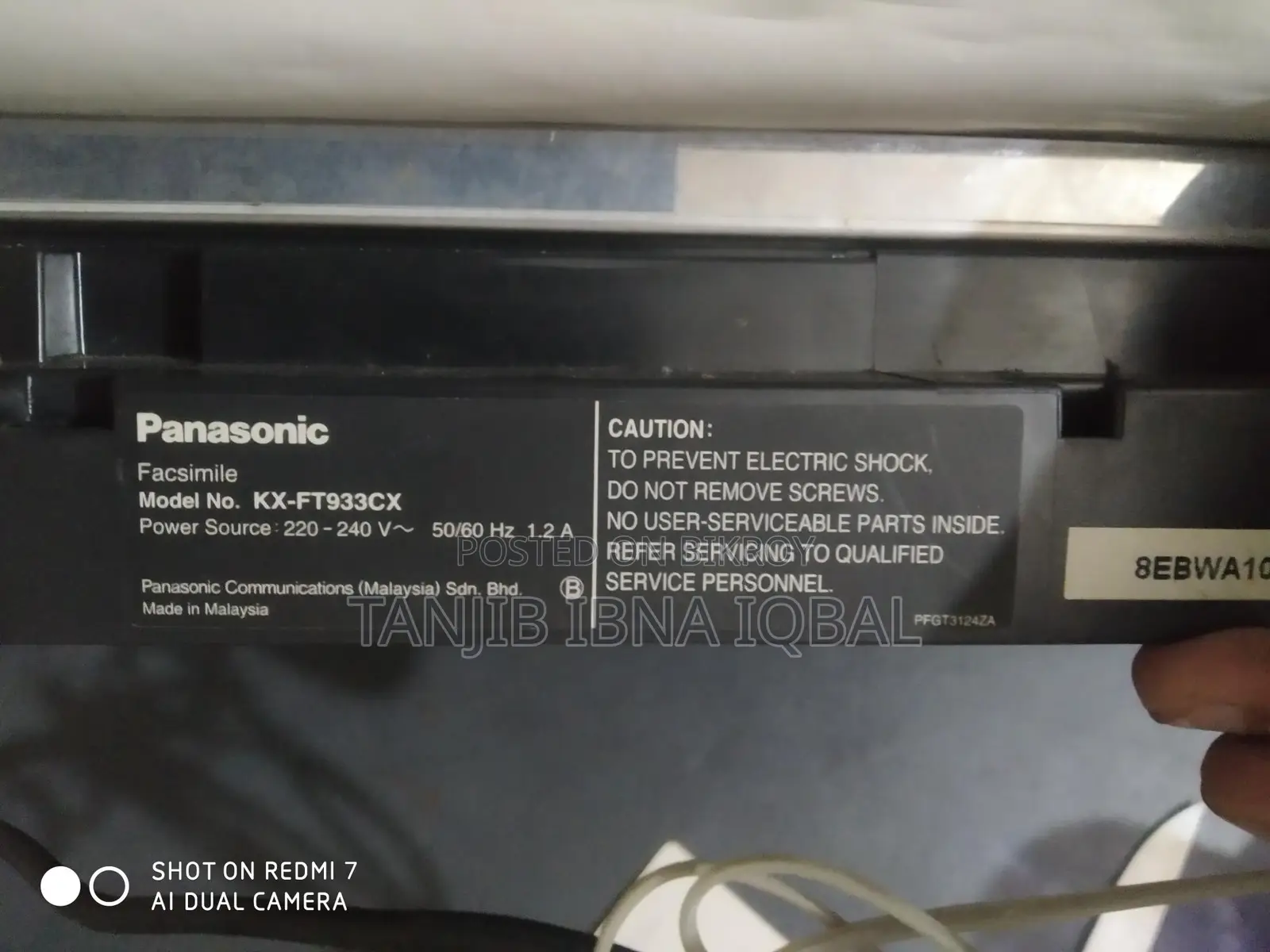 Panasonic Kx-ft933cx Fax Machine