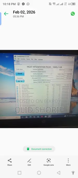 Hgst Hitachi 1TB Laptop HDD – Used (6 months)