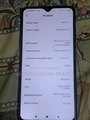 শাওমি রেডমি নোট ৮ প্রো (ব্যবহৃত)