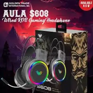রমজান অফারঃ-AULA S608 RGB Wired Black Over-Ear Gaming Headphone