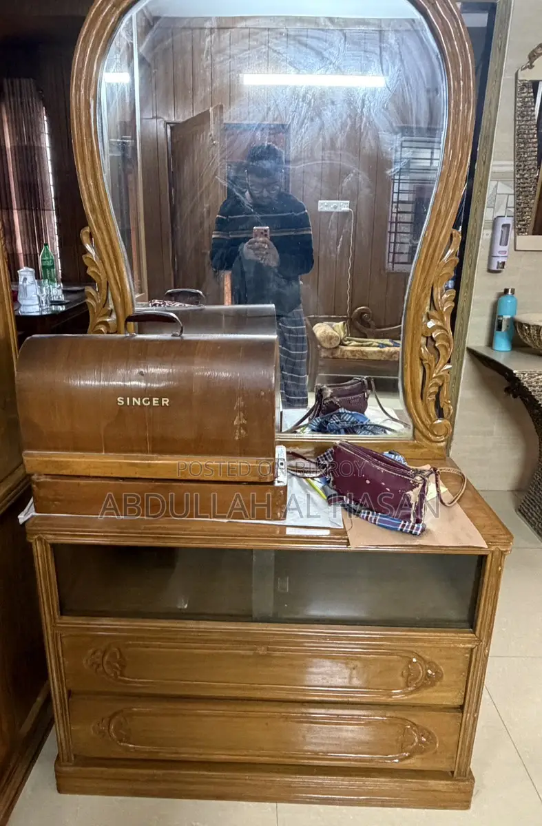 Full Shegun Wood Dressing Table