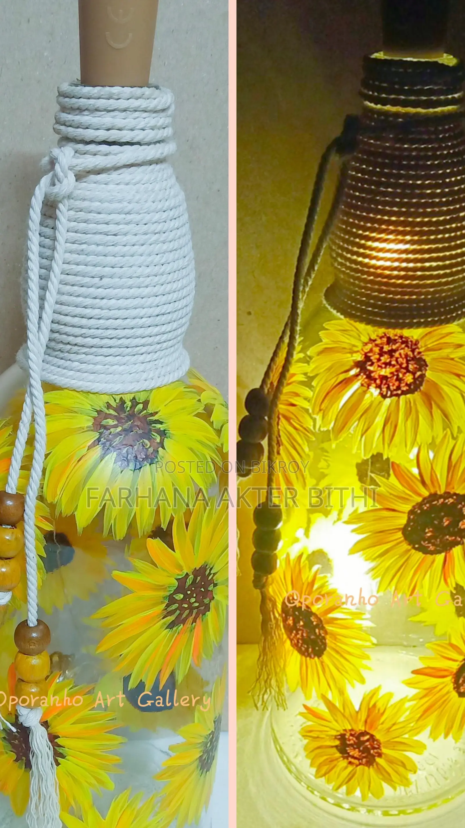 Glass Bottle Lampshade / Showpiece