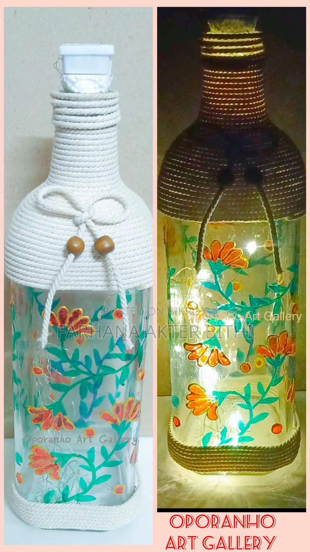 Glass Bottle Lampshade / Showpiece