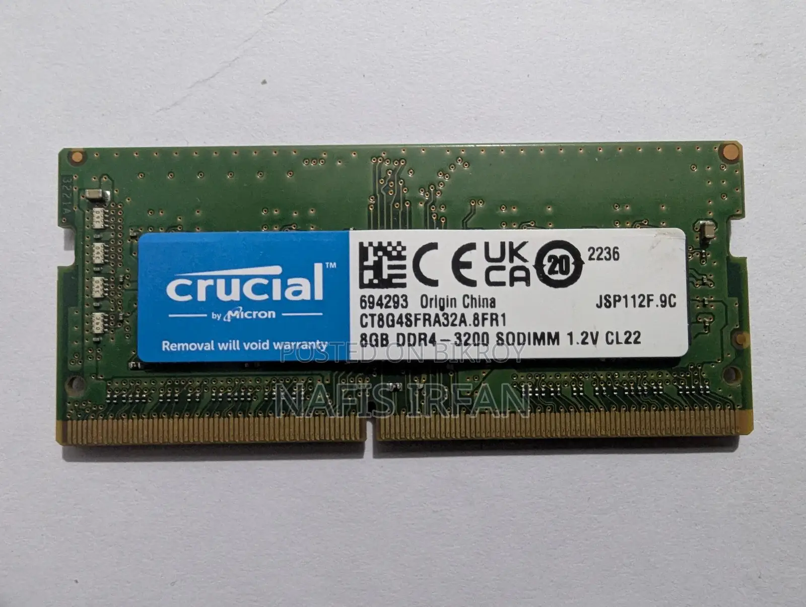 Original Crucial 8GB DDR4 3200MHz Laptop RAM