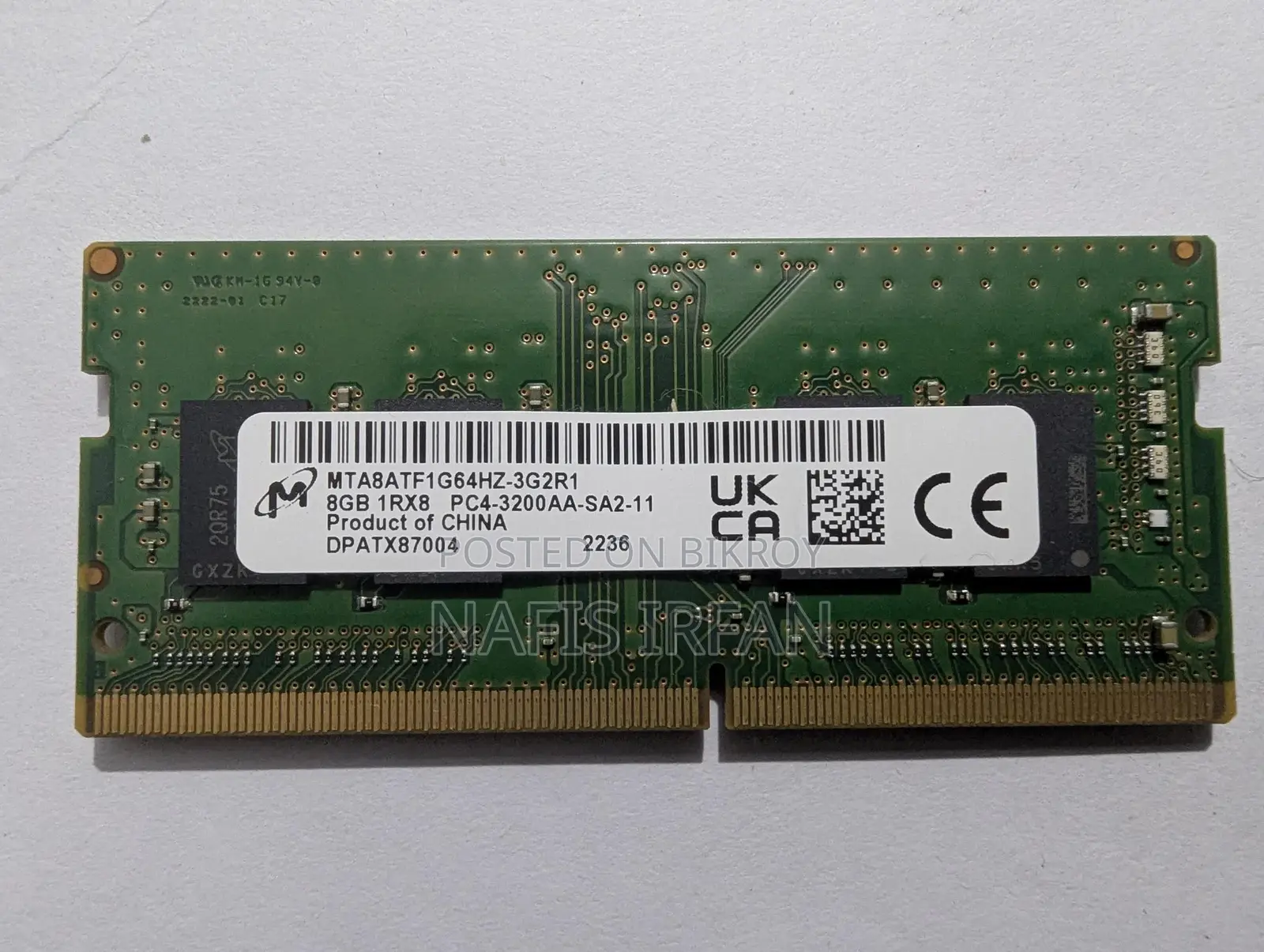 Original Crucial 8GB DDR4 3200MHz Laptop RAM