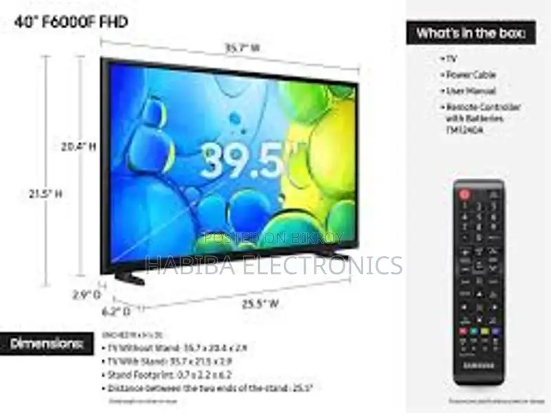 স্যামসাং ৪৩" F6000 FHD স্মার্ট এলইডি টিভি ২০২৫, ৩ বছরের অফিসিয়াল ওয়ারেন্টিসহ