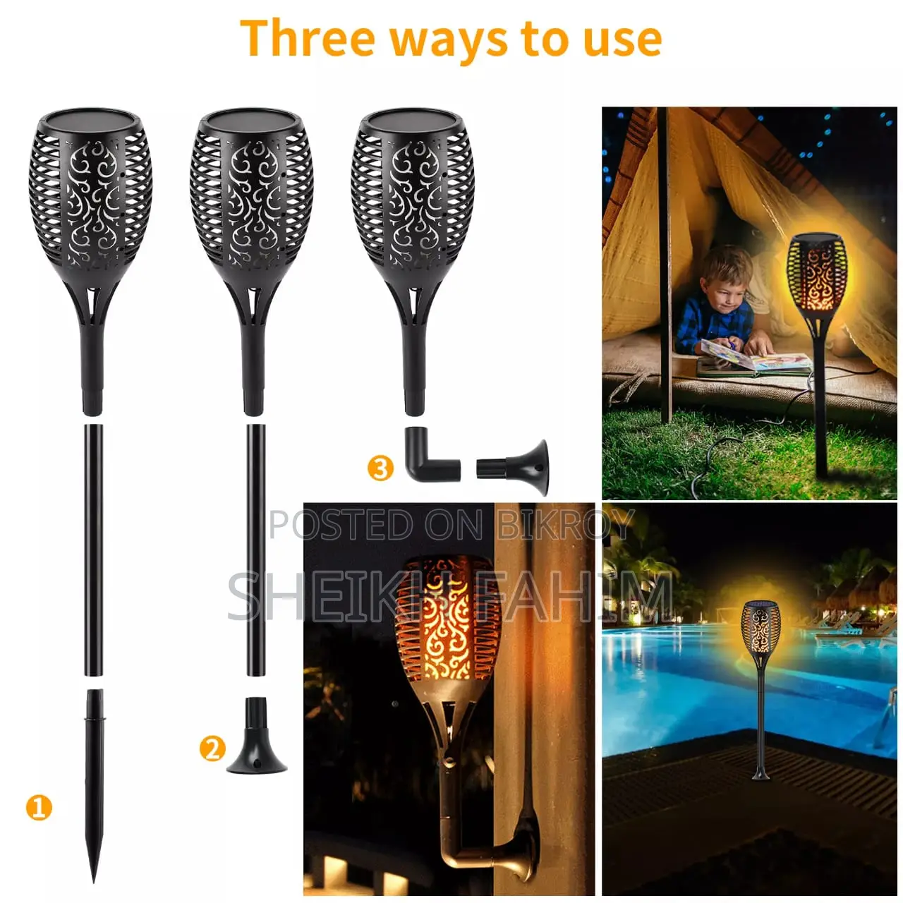 Get 2 Solar Garden Decoration Lights or Home Torches