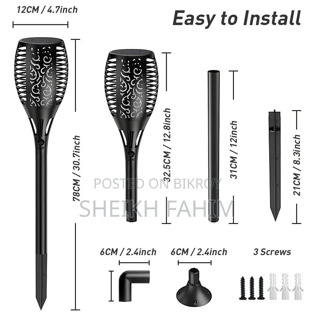 Get 2 Solar Garden Decoration Lights or Home Torches