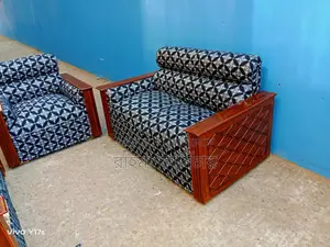 Teak Color Fullbox Sofa Set with Center Table