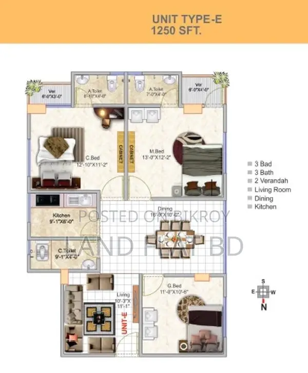 Apartment Land Share Sale 1250sft @ Uttar Badda