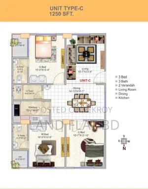 Apartment Land Share Sale 1250sft @ Uttar Badda