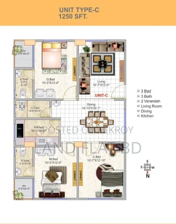 Apartment Land Share Sale 1250sft @ Uttar Badda