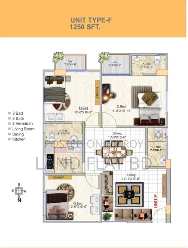 Apartment Land Share Sale 1250sft @ Uttar Badda