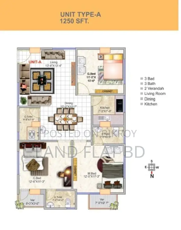 Apartment Land Share Sale 1250sft @ Uttar Badda