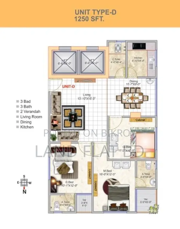 Apartment Land Share Sale 1250sft @ Uttar Badda