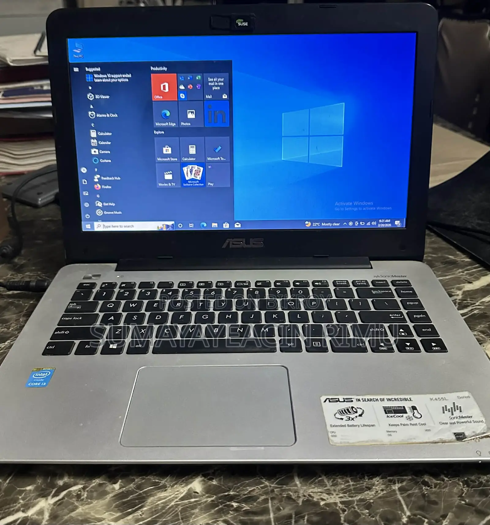 Asus Laptop- K455l Series