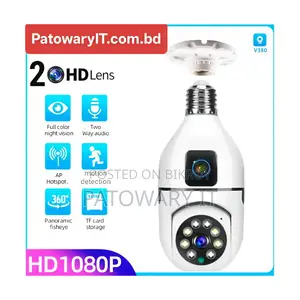 V380 Pro Dual Lens (Double Camera) WiFi IP Security Bulb Camera