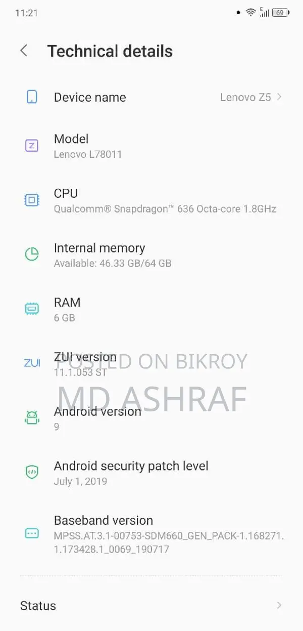 Lenovo Z5 (Used)