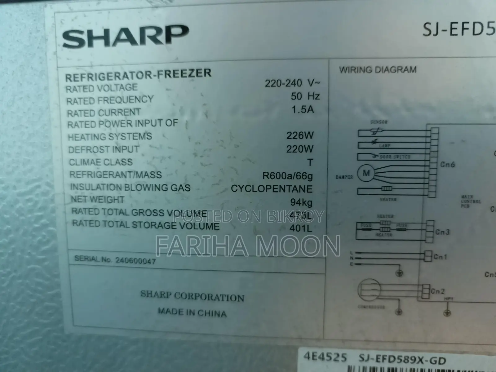 Sharp Fridge for Sale