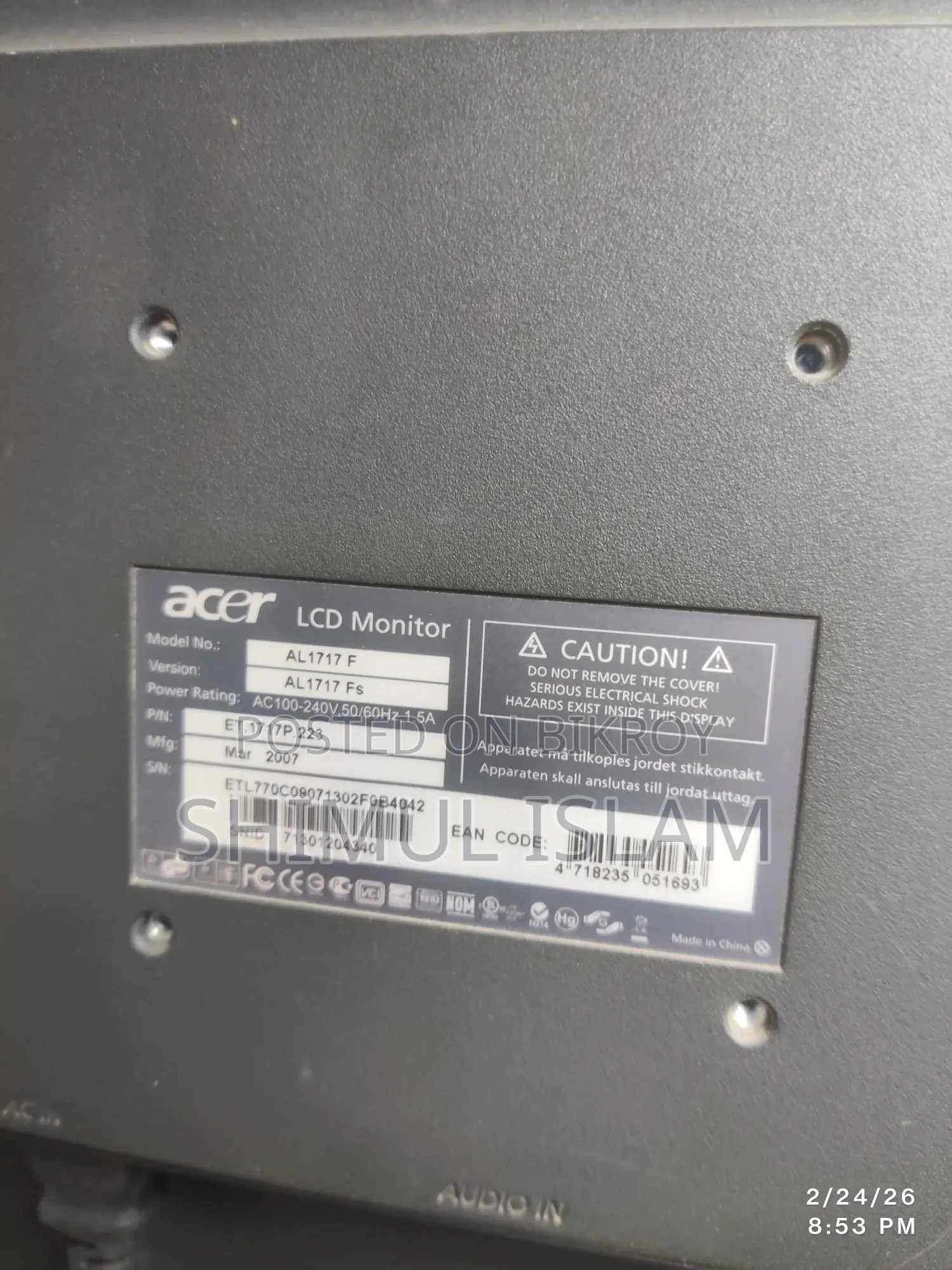 Acer Monitor