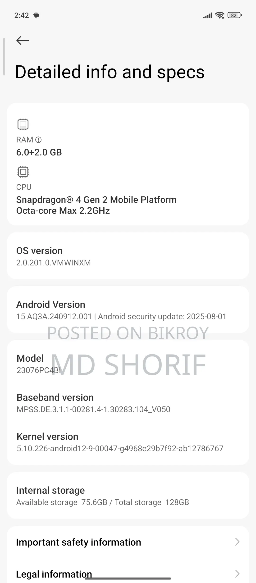 Xiaomi POCO M6 pro 5g (Used)