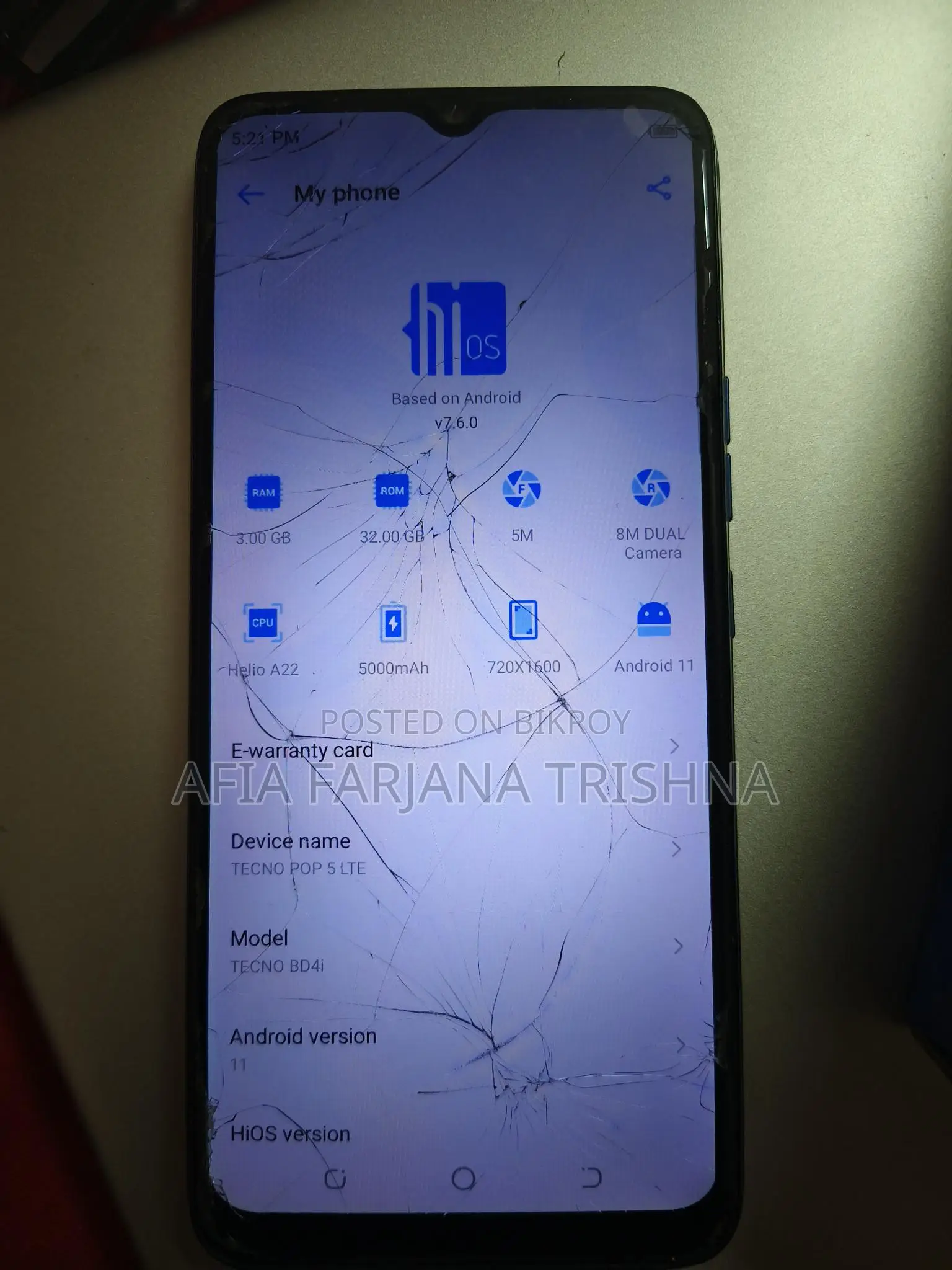 Tecno POP 5 LITE . (Used)