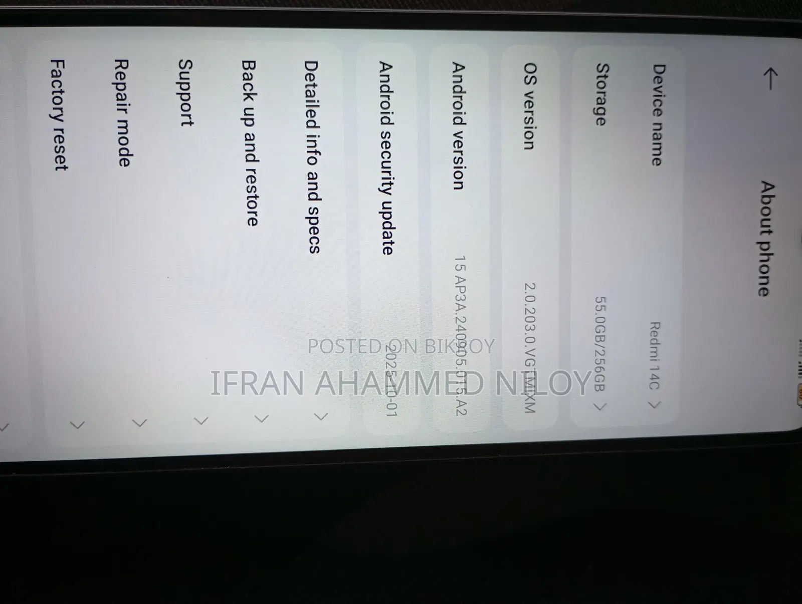 Xiaomi Redmi 14c . (Used)
