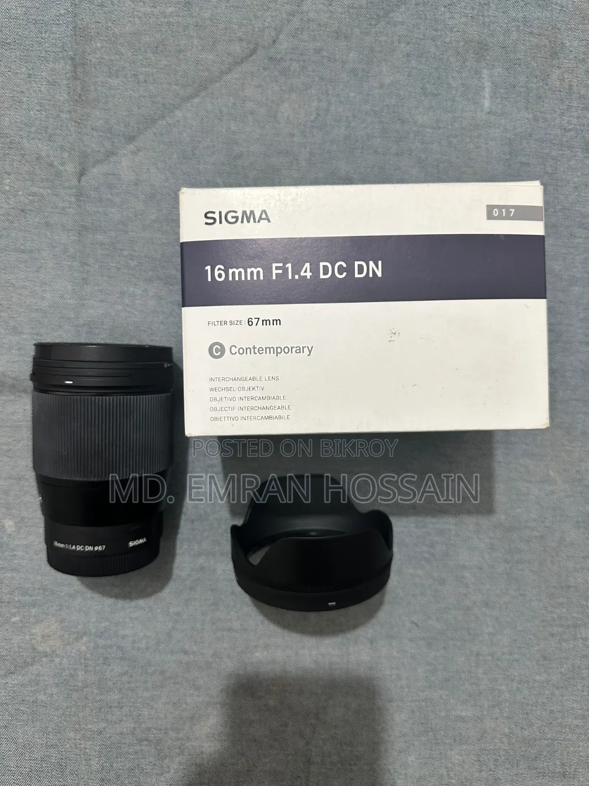 Sigma 16mm F/1.4 Dc Dn Contemporary Lens For Sony E Mount