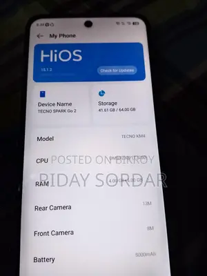 টেকনো স্পার্ক গো ২ (ব্যবহৃত)