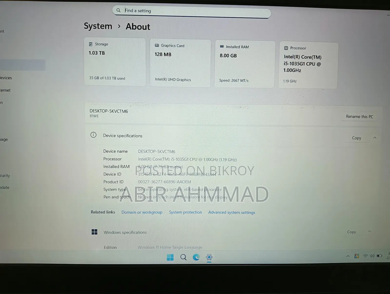 Lenovo ideapad slim 3 (used)