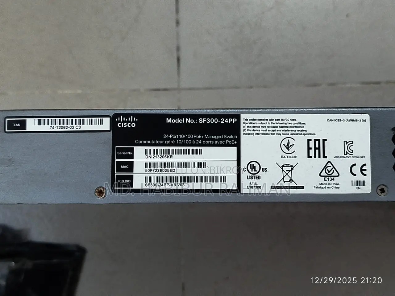 Cisco SF300-24PP Poe Managed Network Switch