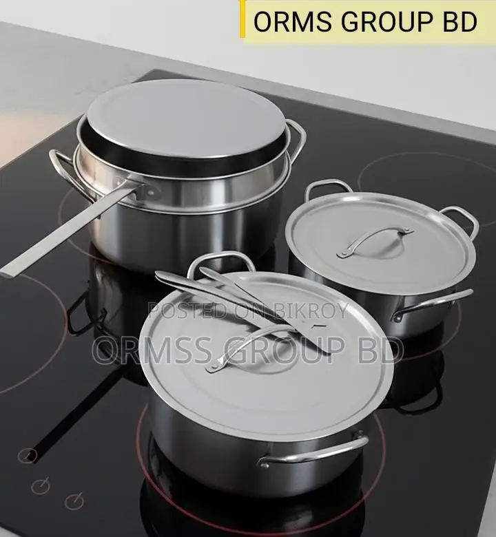 1× Cooking Pot, 7l,with Lid/frying Pan,2 × Pot,5l, with Lid Set