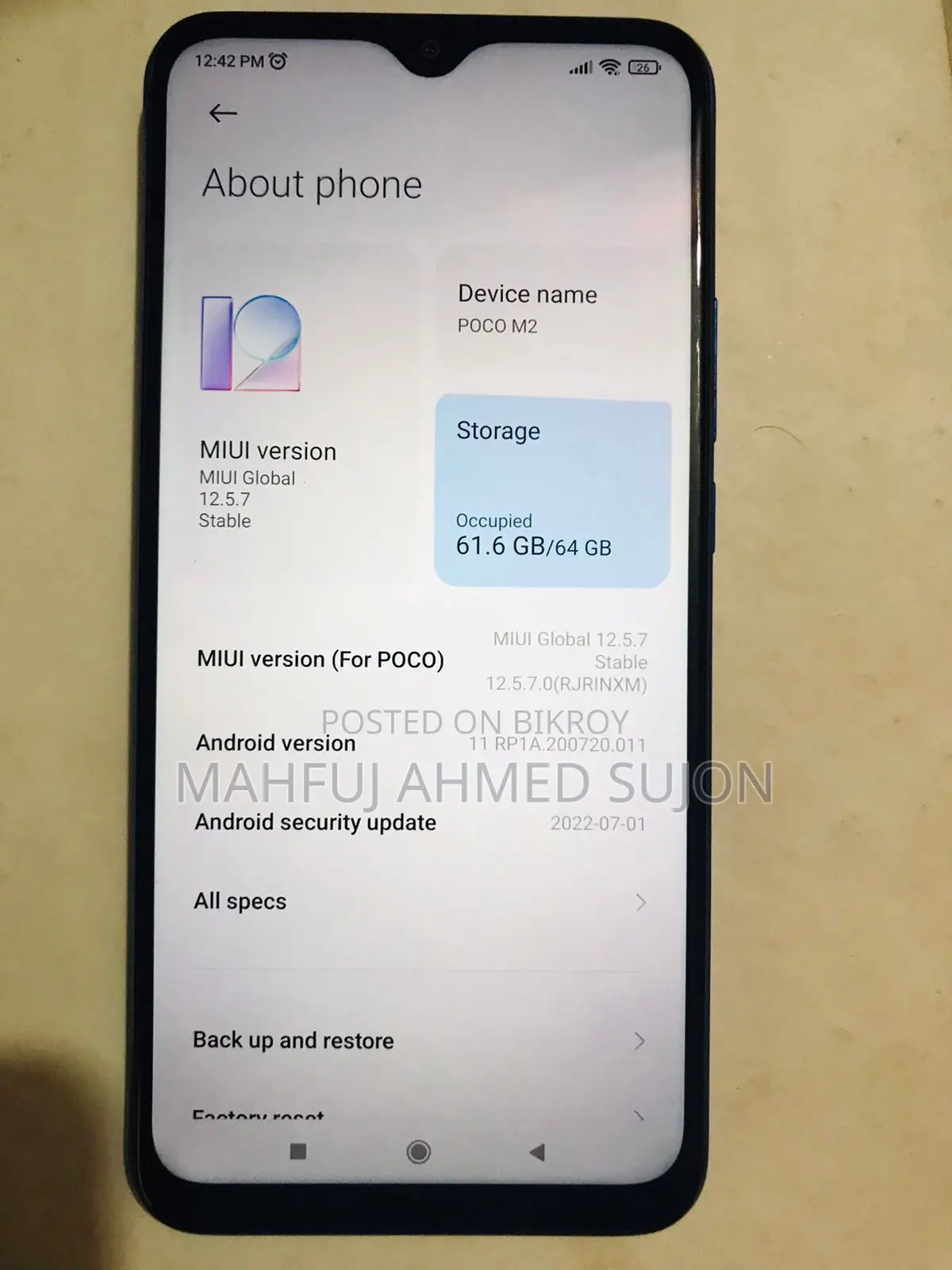Xiaomi Poco M2 6+1gb/64gb (Used)