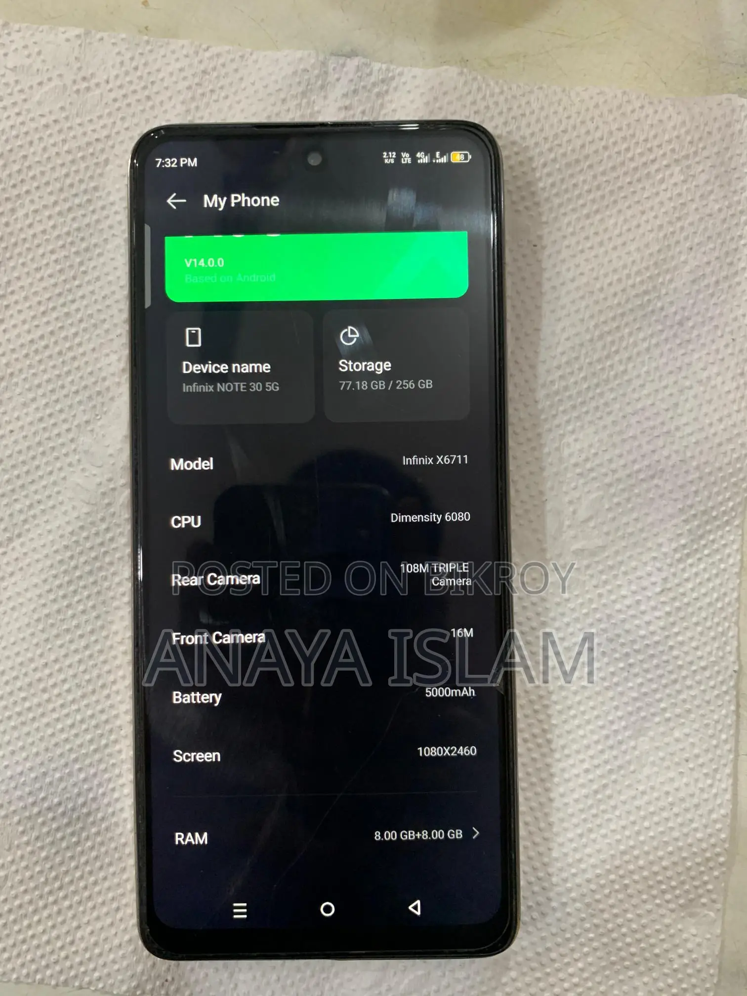 Infinix Note 30 . (Used)