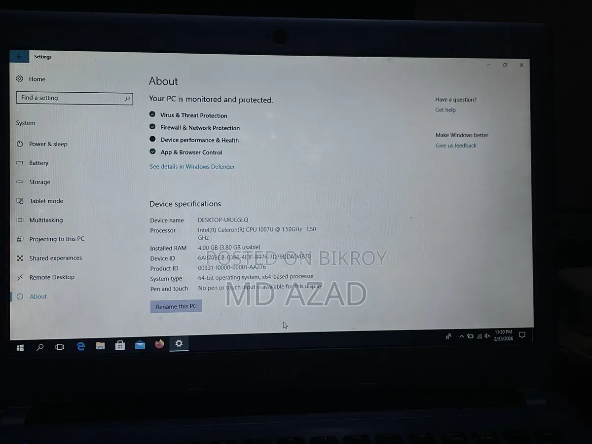 Acer Aspire Laptop (Intel Celeron / 4GB RAM) – Urgent Sale!