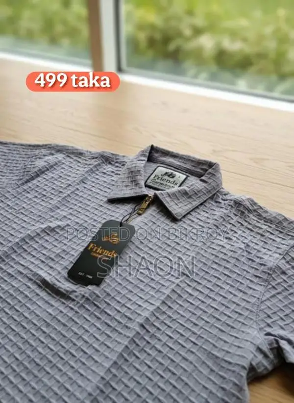 Popcorn Fabric Polo Shirt