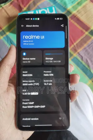 Realme Narzo 50 . (Used)