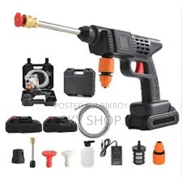 High-Pressure Car Wash Spray Gun Machine with Rechargeable 2 Batteries