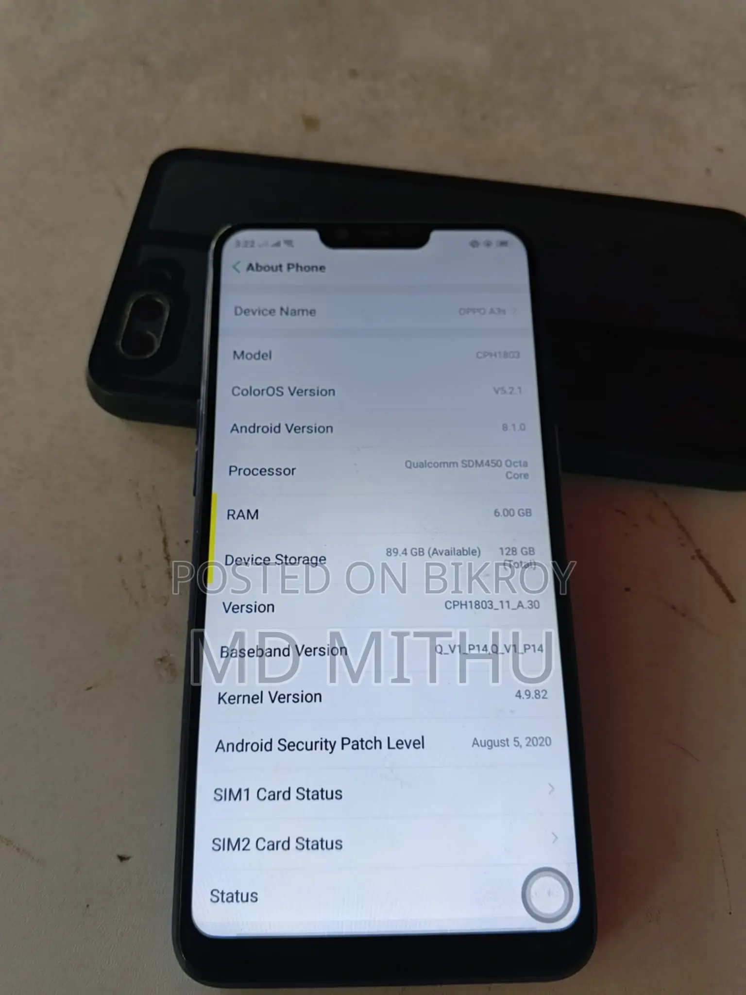 OPPO A3s 6/128 full fresh (Used)