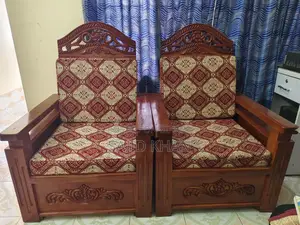 Mahogany Wood 5-Seater Sofa Set for Sale