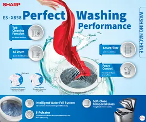 Es-x858 || Sharp Brand 8.0 Kg Top Load Washing Machine In Bangladesh.