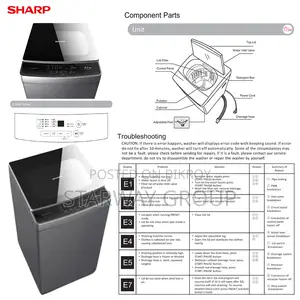 Es-x858 || Sharp Brand 8.0 Kg Top Load Washing Machine In Bangladesh.