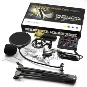Condenser Microphone with V8 Live Stream Sound Card